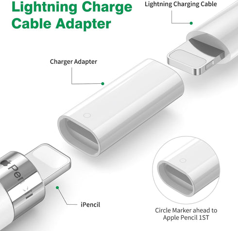 iMangoo 2 Pack Lightning Charging Cable Adapters for Apple Pencil 1st Generation Magnetic Replacement Cap Silicone Protective Cap Holder for iPad ...