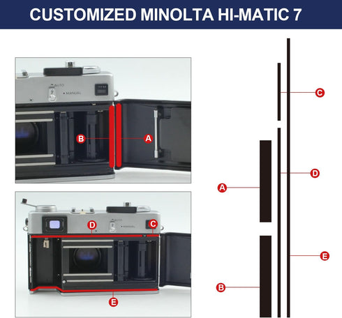 eTone Pre-Cut Light Seal Foam Sponge Kits Repair for Minolta Hi-Matic 7/Hi-Matic 7S/Hi-Matic 7S II Film Camera....