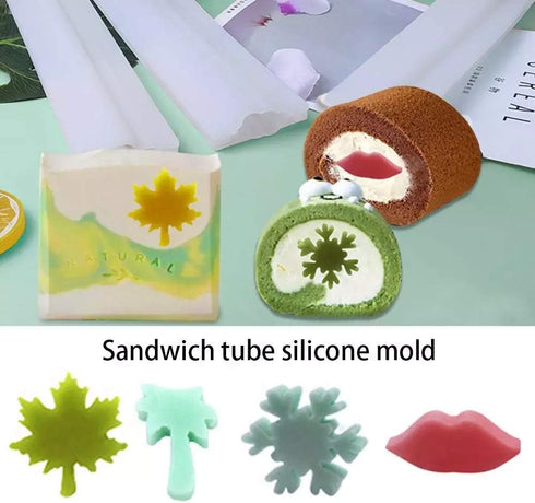 EchoDone Maple Leave Tube Column Silicone Soap Candle Mold Embed Soap Making Supplies Silicone Mold for Soap...