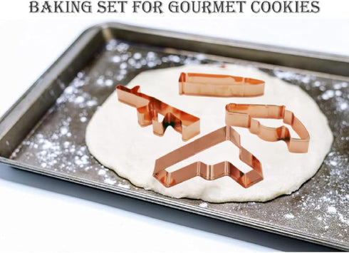 Caliber Gourmet Cookie Cutter Mold Set - Gun Shaped, Rifle, Bullet, Revolver, Cutters - Funny Military Theme for Adults, Kids, Kitchen Supply, Chr...