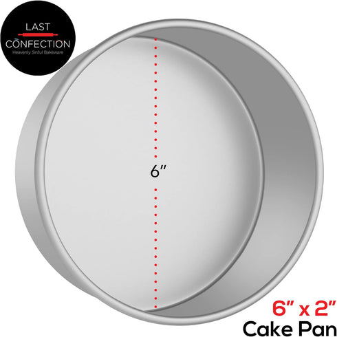 LAST CONFECTION 6" x 2" Aluminum Round Cake Pan - Professional Bakeware...