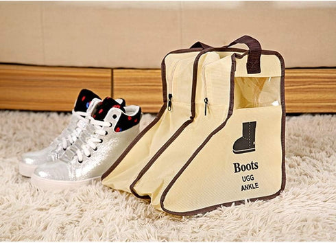 Portable 2 Pack Boots Storage,Short Boots Storage/Protector Bag,Boots Cover(Beige)...