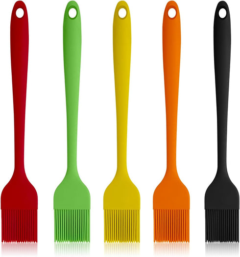 Silicone Basting Pastry Brush, 5 Pack Heat Resistant Cooking Brush for Oil Butter Sauce, Food Brush for BBQ Grill Barbeque Kitchen Baking Cooking...