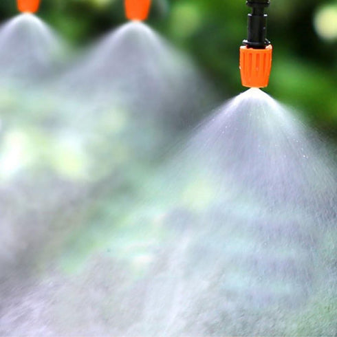 Daycount® Pack of 10 Automatic Watering Mini Adjustable Atomizing nozzle Irrigation Drippers 360 Degree Emitter Drip System Orange Nozzle...
