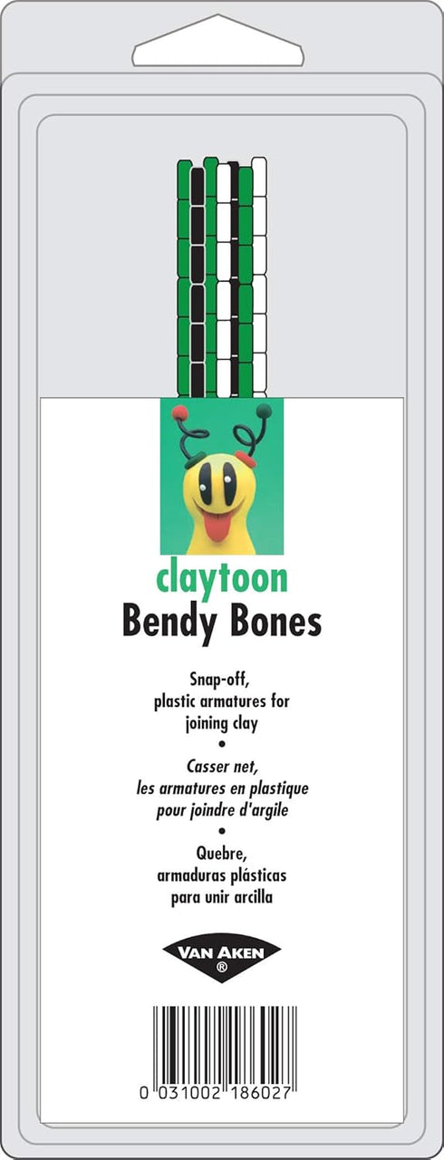 Van Aken International Claytoon VA18602 Bendy Bones Plastic Armatures for Plastalina Modeling Clay and Polymer Clay Claymation, Animator's Choice,...
