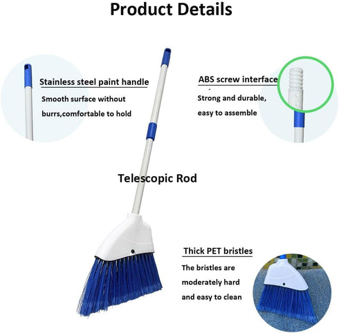 Small Broom - Indoor or Outdoor Portable Broom with Adjustable Handle, Cleaning Little Helper for Housekeeping, Office, Working Desk, and Pet Nest...