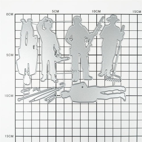 Father's Day Male Occupation Silhouette Metal Cutting Dies for Card Making, Paper Embossing Die Cuts Kit Templates, Storage Pockets Supplies, Phot...