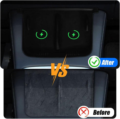 Center Console Wireless Charger Anti-Slip Silicone Mat, Waterproof Phone Pad for Wireless Charging, Car Interior Accessories Universal for Model 3...