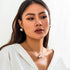 Big Ball Pendant Necklace Earrings Jewelry Set for Women Chunky Ball Stud Earrings Gold Ball Choker Necklace Hypoallergenic...