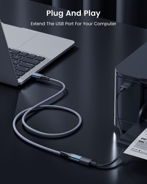 ANDTOBO USB Extension Cable 3.3ft, USB 3.0 Type A Male to Female Extender Cables High-Speed Data Transfer 5Gbps Compatible with Gamepad, Printer, ...