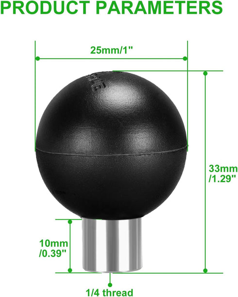FANAUE B-0 Mount Aluminum Ball Adapter with 1/4"-20 Threaded Hole with B Size 1" Ball,Compatible with Compatible with RAM Mount B Size 1" Ball Com...