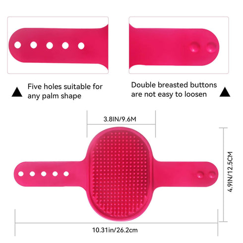 Dog bath brush DSOE dog shmpoo brush massage brush of dog cleaning and beauty set 2 pcs (Tapered brush head, Blue+Yellow)...