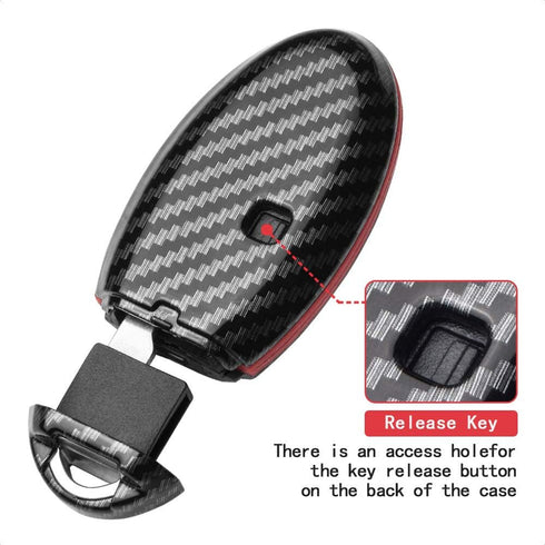 TANGSEN Key Fob Case Red Cover Compatible with Infiniti EX FX X G JX M Q QX Series Altima Coupe Armada GTR Maxima Murano Cross CABRIOLET Pathfinde...