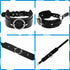 Men's Black Wide Faux Leather Collar Choker Adjustable Thick PU Necklace for Women,Alloy Metal Big Round Ring Charm...