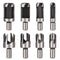 8Pcs Wood Plug Cutter Drill Bit Set, High Carbon Steel Titanium Coated Woodworking Chamfer Drill Bits Straight and Tapered Taper 6mm/ 10mm/ 13mm/ ...