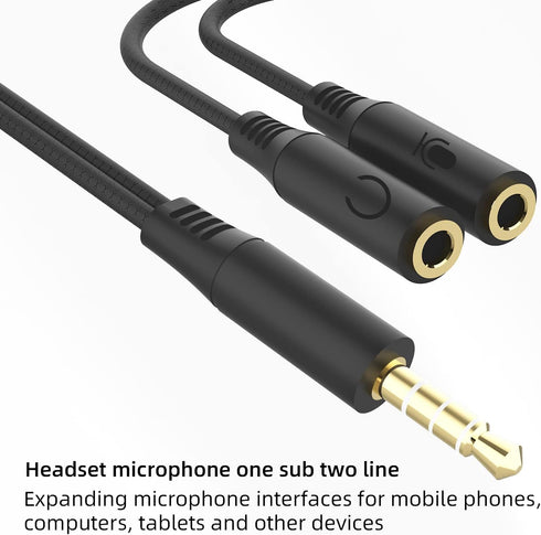 Headphone Splitter Adapter, 3-in-1 Pack 3.5mm Male to 2 Port 3.5mm Female & 3.5mm Female to 2 Port 3.5mm Male Aux Stereo Y Jack Cable for PS4, Xbo...