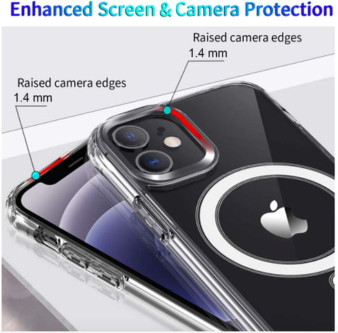 Ambar Compatible with MagSafe Case for iPhone 11 (6.1 inch), Shockproof, Acrylic Back, Magnetic Transparent Case...
