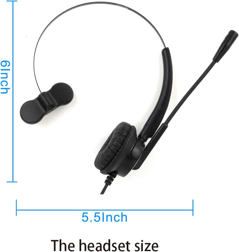 TRIPRO 4 Pin RJ9 Telephone Headset for Landline Desk Phones (H510-RJ)...