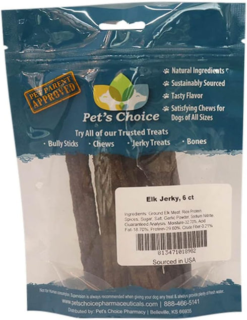 Pet's Choice Natural Dog Treats, Elk Jerky, 6 Count, Brown (0001-6PK)...