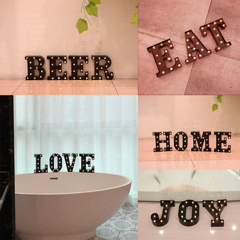 Decorative LED Illuminated Letter Marquee Sign - Alphabet Marquee Letters with Lights For Wedding Birthday Party Christmas Night Light Lamp Home B...