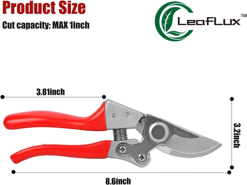 Pruning Shears for Gardening, Flower Cutting Shears, Professional Bypass Pruner Hand Shears Heavy Duty, Pruners for Stem Cutting, Garden Clippers,...