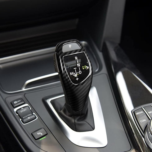HENGYUESHANG Car Sticker Decals Gear Shift Knob Cover Carbon Color ABS Trim fits for BMW F20 F21 F22 F30 F31 F32 F33 F34 F35 F36 F07 F10 F12 F15 F...