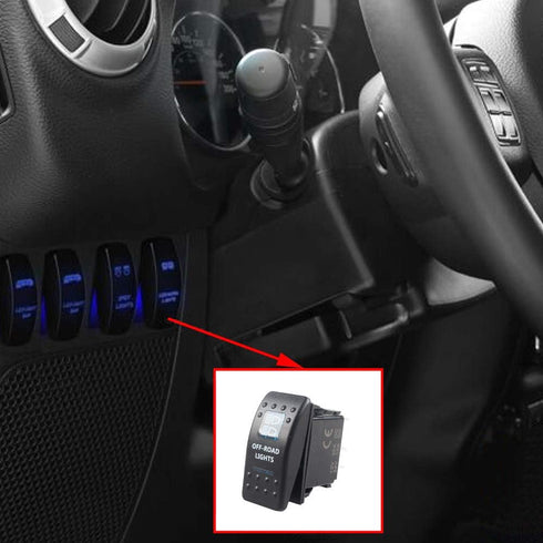 ESUPPORT Car Blue LED Off Road Light Rokcer Toggle Switch ON OFF 12V 20A, 24V 10A...