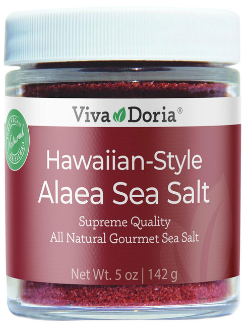 Viva Doria Hawaiian Red Alaea Sea Salt, Fine Grain, 5 Oz Glass Jar...