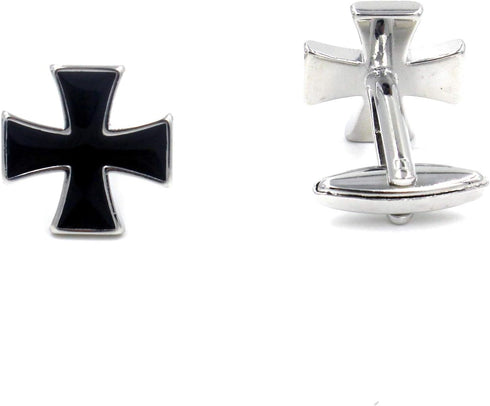 Knights Templar Black Cross Pair of Cufflinks & Tie Bar Clip...