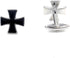 Knights Templar Black Cross Pair of Cufflinks & Tie Bar Clip...