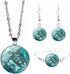 Sea Turtle Jewelry Set for Women Blue Tortoise Animal Necklace Earrings and Bracelet Mom Child Turtle Gift for Mother's Day Gift (A)...
