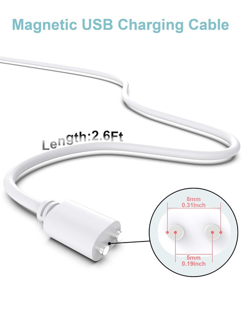 Bicmice 2.6Ft Magnetic USB DC Charger Cable Replacement Charging Cord - White(5mm/0.2in)......