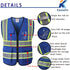 Reflective Safety Vest for Men Women with 5 Pockets and Zipper Front High Visibility Mesh Vest Hi Vis Construction Work Vest,Meets ANSI/ISEA Stand...