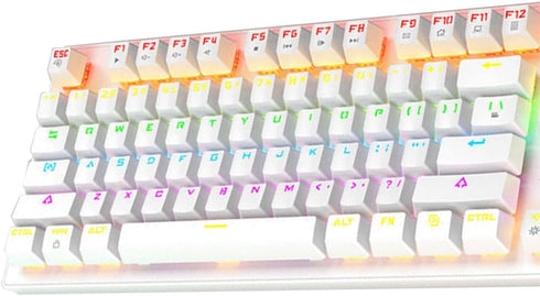 104 Keyset Keycap ABS White Backlit Replacement Key Cap Covers for 104 Keys Mechanical Keyboard...
