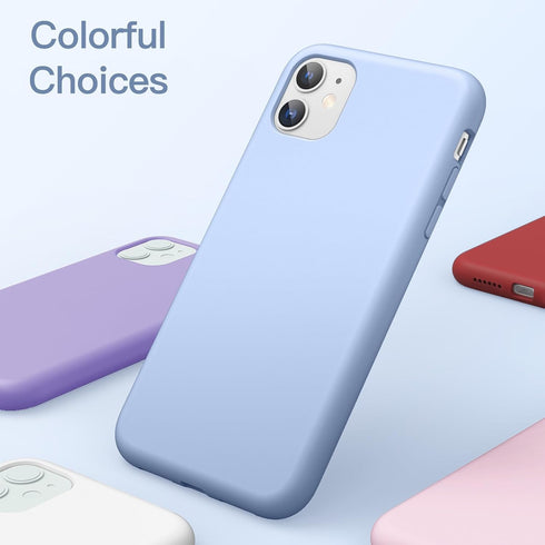 JETech Silicone Case for iPhone 11 (2019) 6.1-Inch, Silky-Soft Touch Full-Body Protective Case, Shockproof Cover with Microfiber Lining (Light Blu...