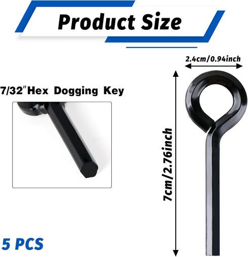 5 Pack Allen Wrench Door Key with Full Loop, 7/32-inch Black Hex Key Dogging Key for Push Bar Panic Exit Device, Standard Metal Allen Key Sets...