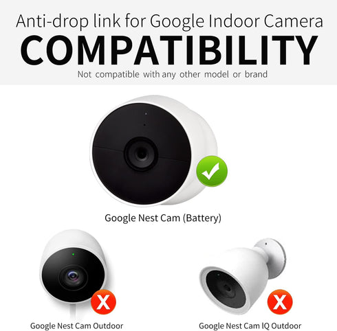 Anti-Drop and Anti-Theft Security Chain for Google Nest Cam (Battery),Extra Protection for Your Camera (Camera Not Included) (4PCS)...