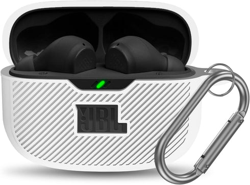 Portable Electronic Device Cover for JBL Vibe Beam, Silicone Protective Shock Case Cover with Carabiner (White)......