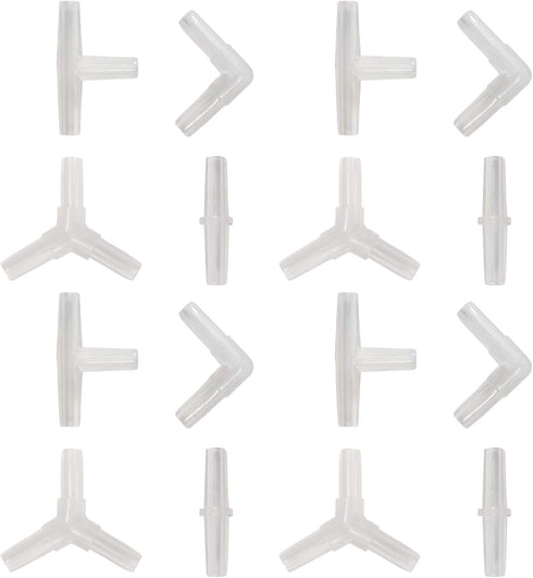 ALEGI Aquarium Air Valve Connector, Air Tubing Plastic Connector for 3/16 Airline Tube (4 Shapes 40Pcs)...
