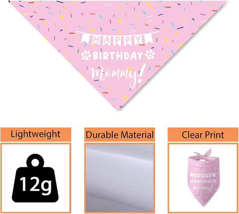 Happy Birthday Mommy Mom Dog Triangle Dog Bandana Scarf Birthday Party Accessorie Gifts for Dog Mom Lovers...