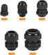 MECCANIXITY 20 Pcs Cable Gland Kit 1/4" 3/8" 1/2" 3/4" 1" Adjustable Cable Connectors,Waterproof Tight Conduit Connector Nylon Conduit Fitting Ele...