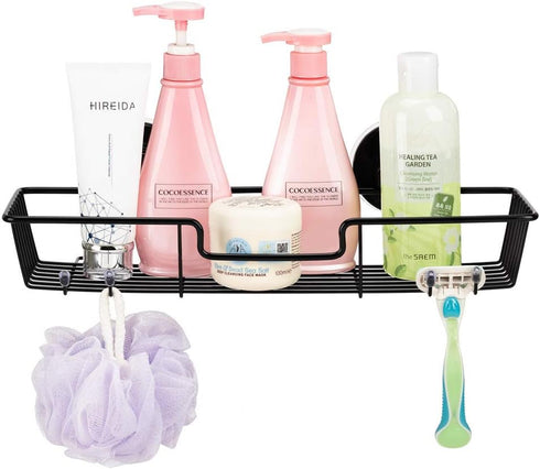 SANNO Suction Cups Shower Caddy, Bathroom Storage Combo Organizer,Rustproof Wire Basket for Kitchen Bathroom Accessories - Stainless Steel,Black...
