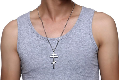 VNOX Stainless Steel Religious Russian Orthodox Cross Pendant Necklace for Men Women...
