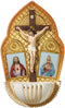 Religious Gifts - The Sacred Hearts with Crucifix Resin Holy Water Font, 7 1/2 Inch...