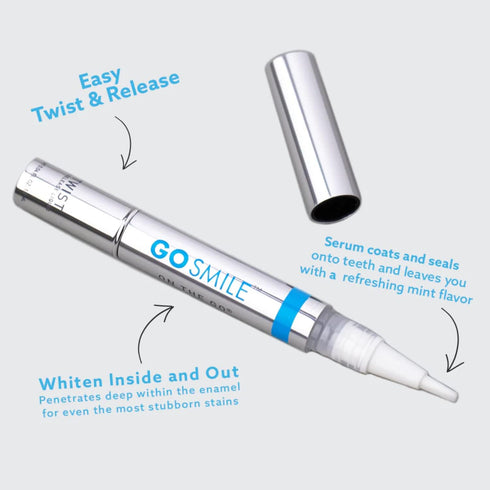 GO SMILE On The Go Teeth Whitening Pen, Teeth Whitener & Stain Remover Self Care Gifts for Women & Men - Whitening Strips Alternative - Travel Siz...