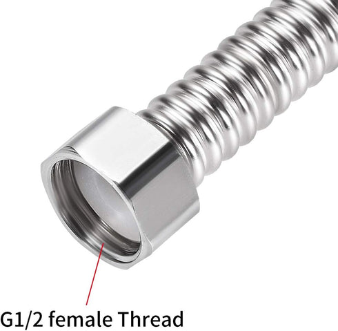 uxcell Corrugated Stainless Steel Flexible Water Line 39.4inch Long G1/2 Female Threaded Connector with Washer...
