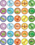 30 x Cupcake Toppers Themed of Monster Green Collection - Edible Cake Decorations | Uncut on Wafer Sheet...