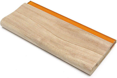 1 pc 13 inch (33cm) Long 4 inches Wide Silk Stencil Screen Printing Squeegee Wood Oiliness Scraper Screen Ink Scraper 75 Durometer...