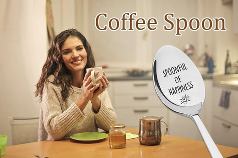 Best Friends Spoon Gifts for Women Men BFF Bestie Birthday Gift for Mom Dad Daughter Son Gifts Spoonful of Happiness Sugar Dessert Coffee Spoon fo...