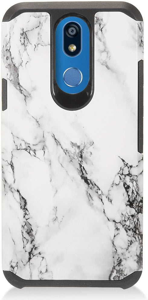 Z-GEN - Compatible with LG K40, Harmony 3, Xpression Plus 2 (2019) LM-X420, LG Solo LTE L423DL - Hybrid Image Phone Case - AD1 White Marble...
